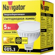 Лампа светодиодная 94 263 NLL-MR16-5-230-3K-GU5.3 5Вт 3000К тепл. бел. GU5.3 360лм 220-240В Navigator 94263