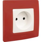 Розетка 1-м СП Etika 16А IP31 250В 2P без заземл. защ. шторки немецк. стандарт винтов. клеммы механизм бел. IEK 672234