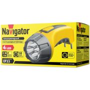 Фонарь аккумуляторный 94 951 NPT-CP03-ACCU 4LED аккум. 4В 500мА.ч прямое ЗУ пластик. NAVIGATOR 94951