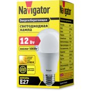 Лампа светодиодная 71 296 NLL-A60-12-230-2.7K-E27 (Standard) 12Вт грушевидная 2700К тепл. бел. E27 900лм 176-264В Navigator 71296