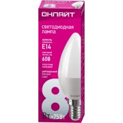 Лампа светодиодная 71 633 OLL-C37-8-230-4K-E14-FR 8Вт свеча 4000К нейтр. бел. E14 600лм 220-240В ОНЛАЙТ 71633
