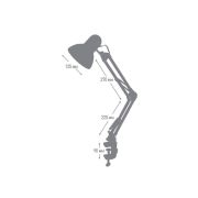 Светильник настольный UF-312P С02 230В 60Вт струбцина черн. Ultraflash 12895