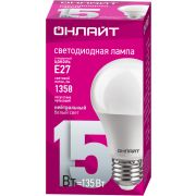 Лампа светодиодная 61 150 OLL-A60-15-230-4K-E27 15Вт грушевидная ОНЛАЙТ 61150