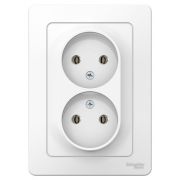 Розетка 2-м СП Blanca 16А IP20 250В без заземл. без защ. шторок бел. SE BLNRS000021