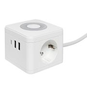 Удлинитель «Куб» 2х1.3м 2USB 2.4А+Type C + Ночник 1кв.мм EKF UBA-CUB-2-TC