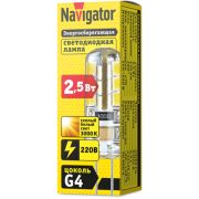 Лампа светодиодная 71 347 NLL-S-G4-2.5-230-3K 2.5Вт 3000К тепл. бел. G4 170лм 220-240В Navigator 71347