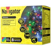 Гирлянда светодиодная 61 826 NGF-S01-140RGBY-10-15.5m-230-C8-BL-IP44 Navigator 61826